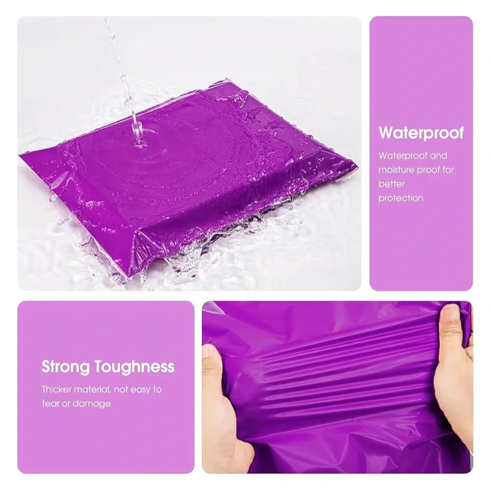 30 XL Purple Poly Mailers + 33 Bonus Shipping Stickers •NWT